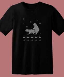 Funny Humping Polar Bears Ugly Christmas 80s T Shirt