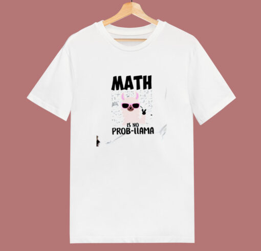 Funny Llama Math Teacher Math 80s T Shirt