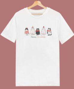 Funny Meowy Christmas T Shirt Style