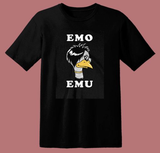 Funny Metal Goth Emu Bird 80s T Shirt