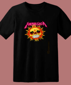 Funny Metallica Sun Skull 80s T Shirt