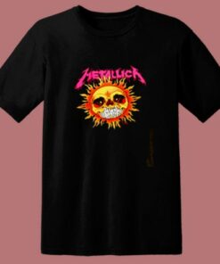 Funny Metallica Sun Skull 80s T Shirt