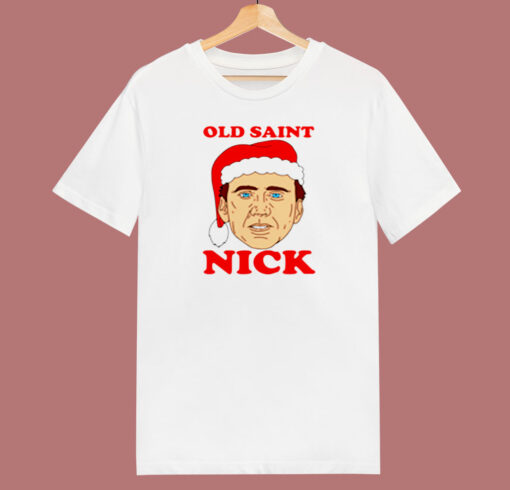 Funny Old Saint Nick Santa Christmas 80s T Shirt