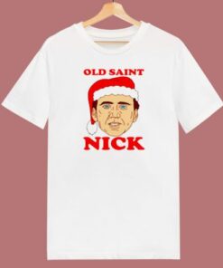 Funny Old Saint Nick Santa Christmas 80s T Shirt