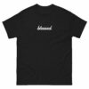 Printed Cursive Blessed BEST on Back Men’s classic tee Black