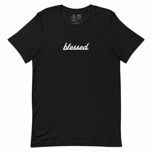 Printed Cursive Blessed Unisex t-shirt Black