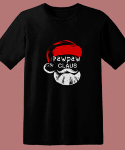 Funny Pawpaw Claus Christmas Grandpa 80s T Shirt 1