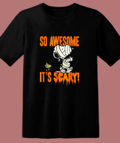 Funny Peanuts Halloween Snoopy Mummy 80s T Shirt 1