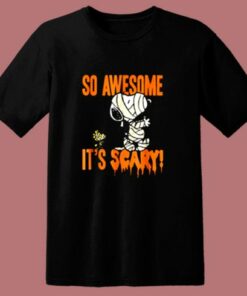 Funny Peanuts Halloween Snoopy Mummy 80s T Shirt 2
