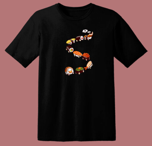 Funny Sushi Train Japanese 80s T Shirt Style