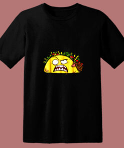 Funny Tacos Zombie Face Scary Halloween 80s T Shirt