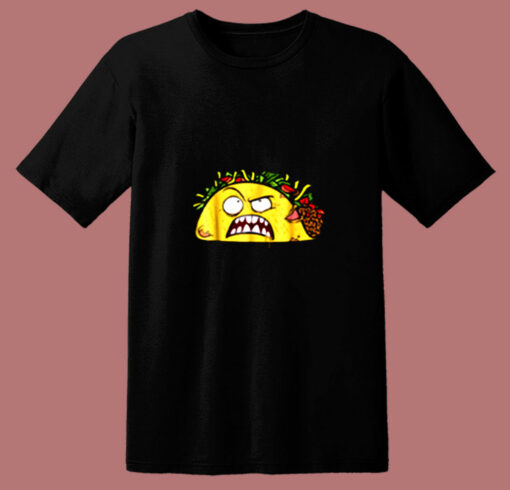 Funny Tacos Zombie Face Scary Halloween 80s T Shirt