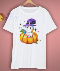 Funny Unicorn Witch Pumpkin Halloween T Shirt