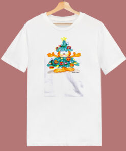 Garfield Christmas Tree 80s T Shirt