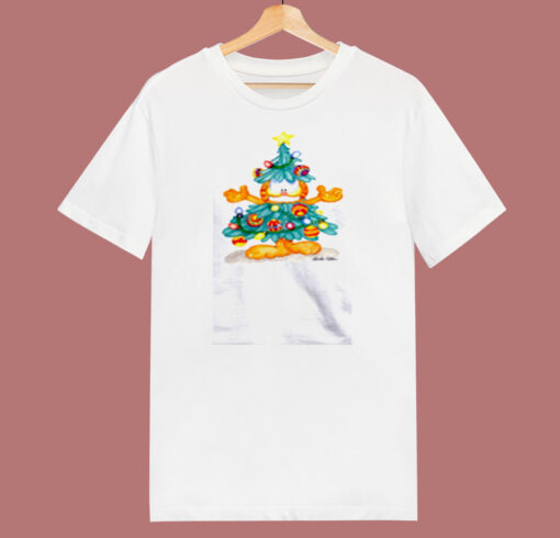 Garfield Christmas Tree 80s T Shirt