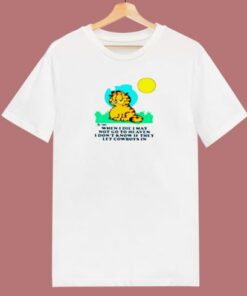 Garfield When I Die I May Not Go To Heaven 80s T Shirt