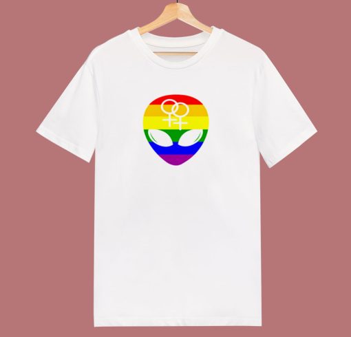 Gay Pride Flag Alien 80s T Shirt