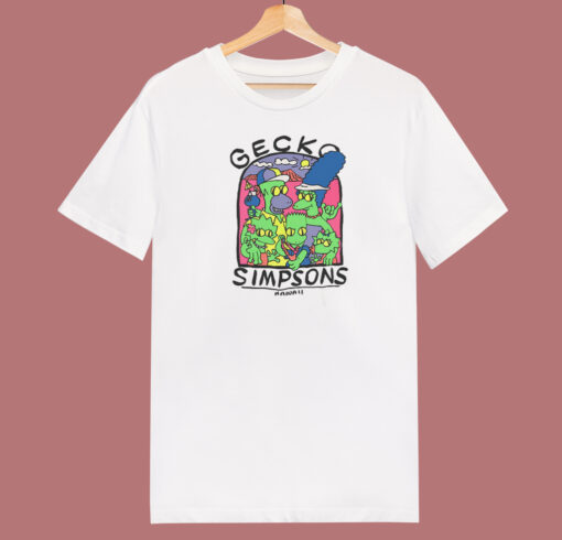 Gecko The Simpsons Hawaii 80s T Shirt