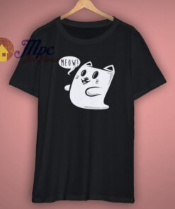 Ghost Cat T Shirt Horror Funny Scary Halloween New 1