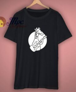 Giraffe Playing Guitar Funny Music T-Shirt