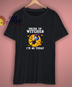 Girl Birthday Halloween Witch With Broom Shirt 1