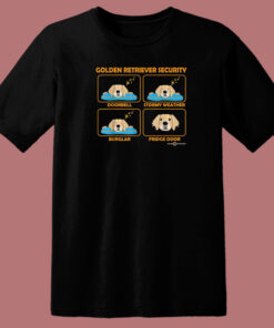 Golden Retriever Security Funny 80s T Shirt Style