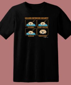 Golden Retriever Security Funny 80s T Shirt Style