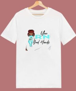 Good Hands Black Nurse 80s T Shirt 1 Good Hands Black Nurse 80s T Shirt 2