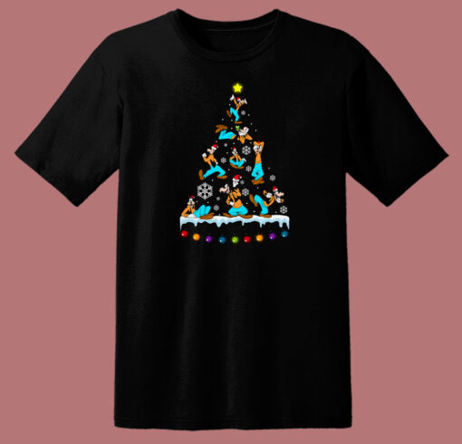 Goofy Disney Christmas Tree 80s T Shirt Style