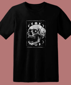 Gothic Skull Moon Phases 80s T Shirt