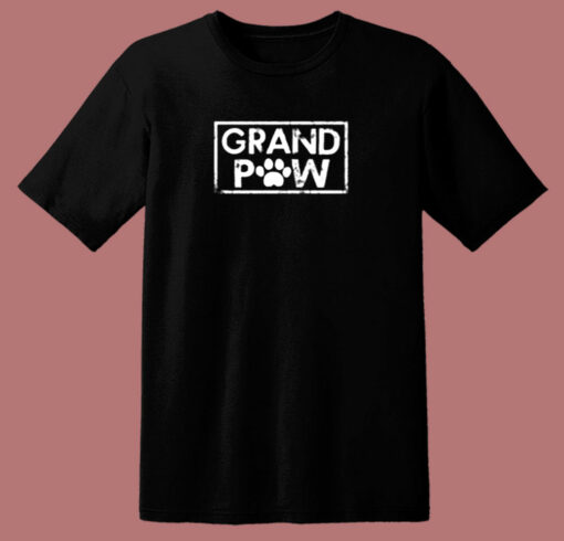 Grand Paw Dog Owner Grandpa Fathers Day 80s T Shirt
