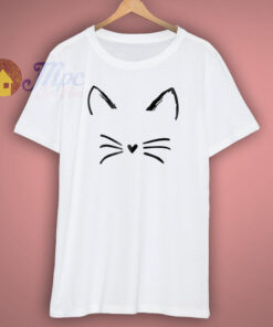 Graphic Cat Print Cute T Shirt