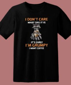 Grumpy Fox Want Coffee 80s T Shirt Style