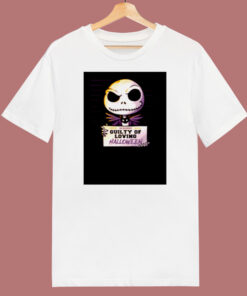 Guilty Jack Cute Skellington Mugshot 80s T Shirt 1
