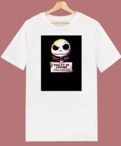 Guilty Jack Cute Skellington Mugshot 80s T Shirt 1 Guilty Jack Cute Skellington Mugshot 80s T Shirt 2
