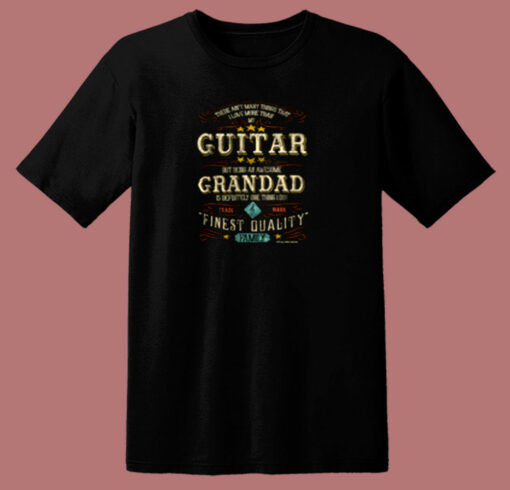 Guitar Grandad Fathers Day 80s T Shirt
