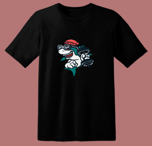 Gym Shark Cartoon 80s T Shirt