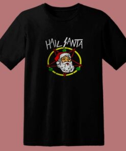 Hail Metal Santa Rock Pentagram Devil Funny 80s T Shirt 1 Hail Metal Santa Rock Pentagram Devil Funny 80s T Shirt 2