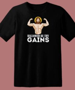 Hallowed Be Thy Gains 80s T Shirt Style 1 Hallowed Be Thy Gains 80s T Shirt Style 2