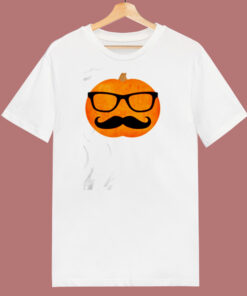 Halloween Pumpkin Hipster 80s T Shirt 1