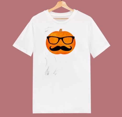 Halloween Pumpkin Hipster 80s T Shirt