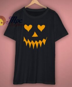 Halloween Pumpkin with Heart Eyes T Shirt