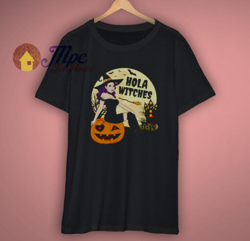 Halloween Witch Hola Witches Funny Halloween T Shirt