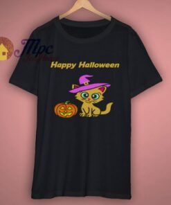 Halloween pumpkin cat T Shirt