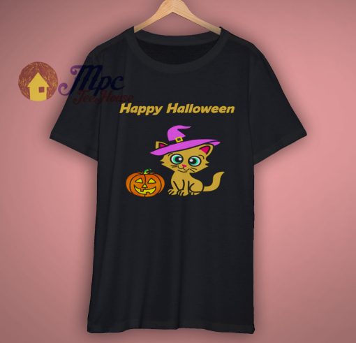 Halloween pumpkin cat T Shirt