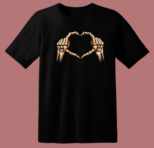 Hands Heart Skeleton T Shirt Style On Sale