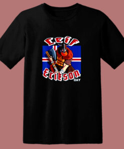 Happy Leif Erikson Day Iceland Norse Viking 80s T Shirt 1
