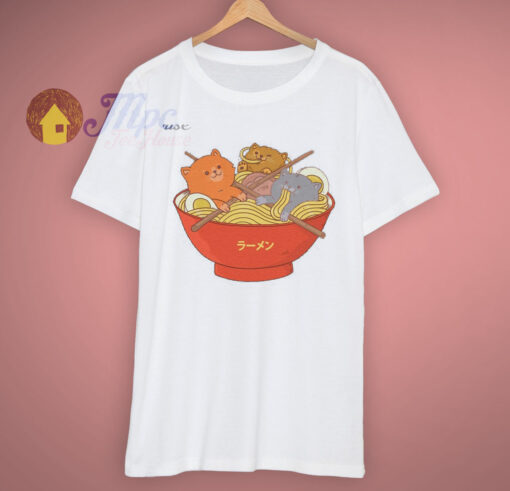 Heavy Cats And Ramen Noodles Lover T Shirt