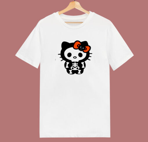 Hello Kitty Skeleton Halloween 80s T Shirt