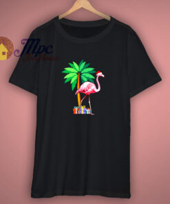 Holiday Flamingo Santa Gift T Shirt